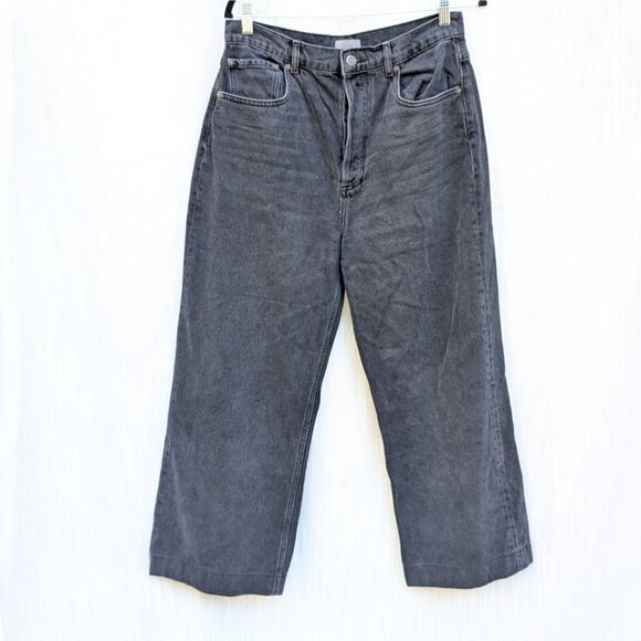 Boyish Black Charley Highwaist Wide Straight Leg Denim Jeans, size 30 - Picture 1 of 11
